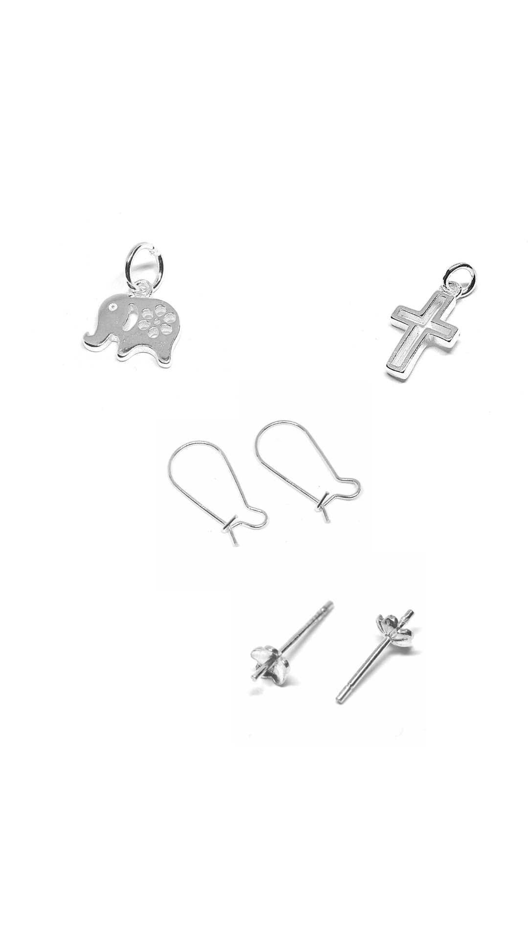 2x Dormilona plata 925 base flor sin trasera 4mm Espesor: 0.8mm