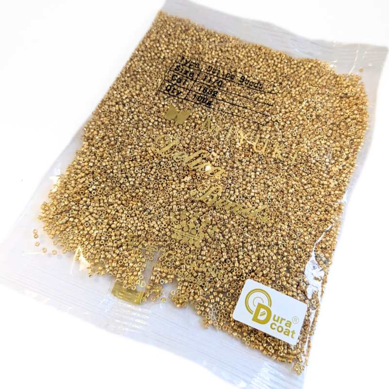 100 gr. Delicas 11/0 Miyuki - Duracoat Galvanized Gold DB1832 - - Crystaldreams Abalorios