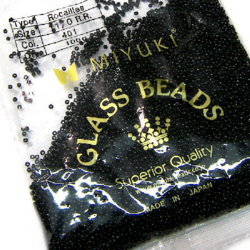 bag de 250gr gr. Rocallas 11/0 Miyuki - Black - 401 - - Crystaldreams Abalorios
