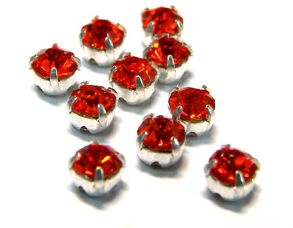 10 Chatones Preciosa® montados en engaste 4mm Hyacinth - - Crystaldreams Abalorios