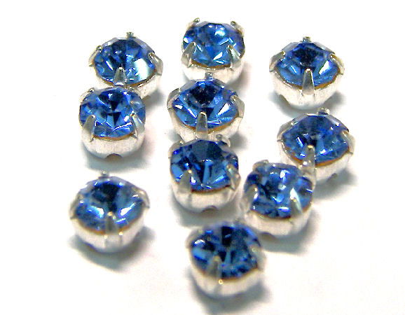 10 Chatones Preciosa® montados engaste 4mm Lt. Sapphire - - Crystaldreams Abalorios