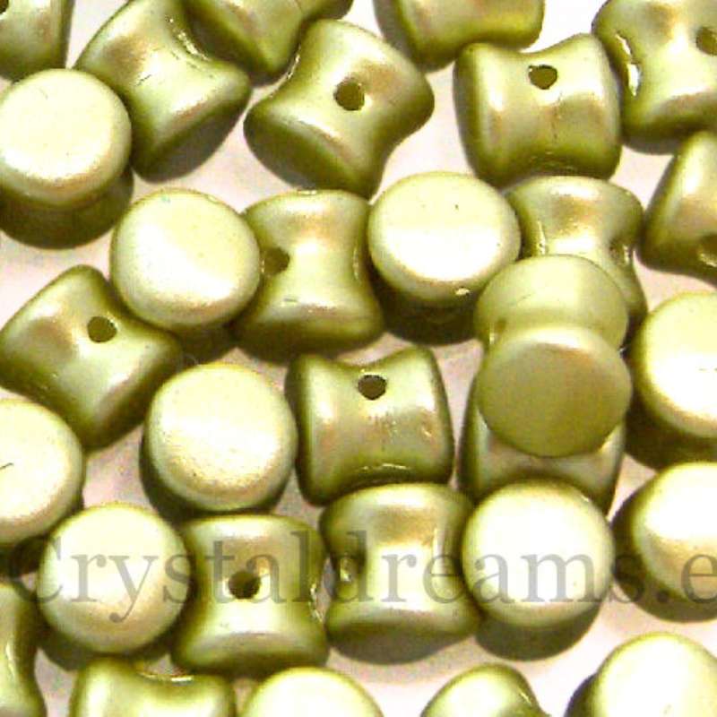 10 Cuentas Pellet by Preciosa™ 4x6mm Pastel Lime - - Crystaldreams Abalorios