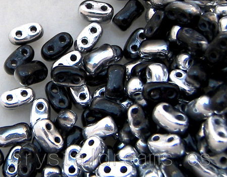 10 gr. Bi-Bo Beads - Jet Argent - - Crystaldreams Abalorios