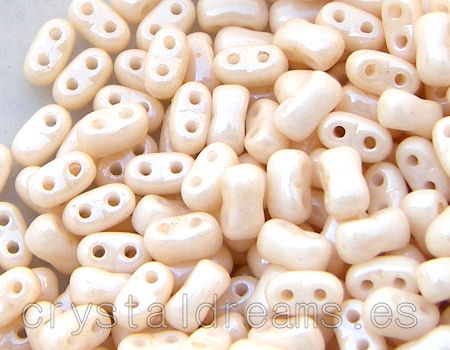 10 gr. Bi-Bo Beads - Orange Luster on Chalk - - Crystaldreams Abalorios