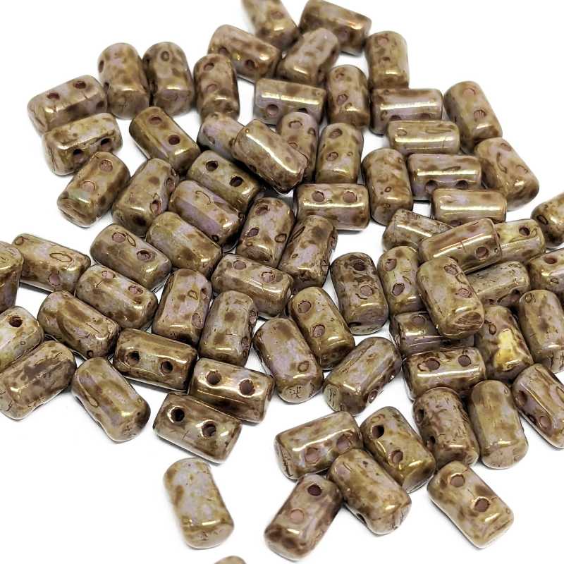 10 gr. Rulla 5x3mm - Opaque Mix Rose/Gold ceramic look - - Crystaldreams Abalorios