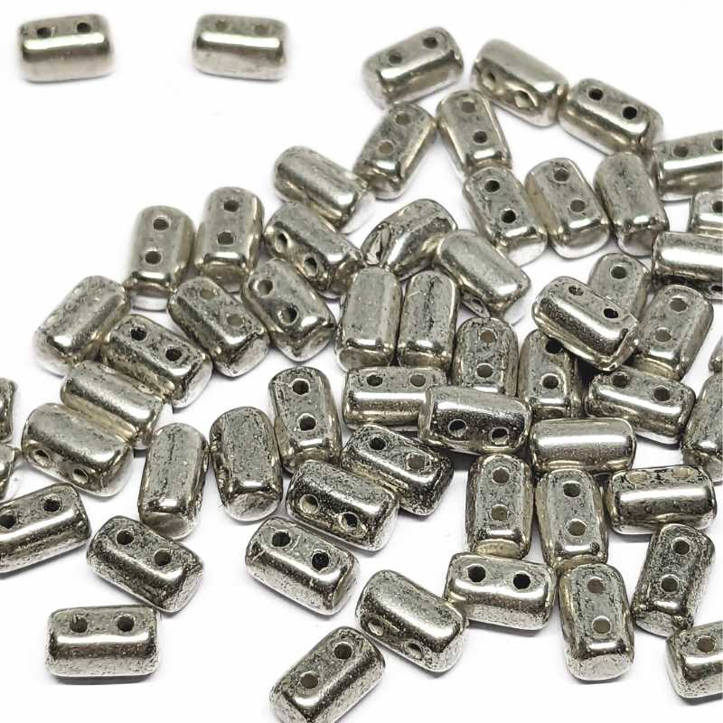 10 gr. Rulla 5x3mm - Satin Silver - - Crystaldreams Abalorios