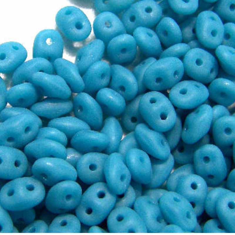 10 gr. Superduo® 2,5 x 5mm Aguj:0,8mm OPAQUE TURQUOISE BLEU MATE - - Crystaldreams Abalorios