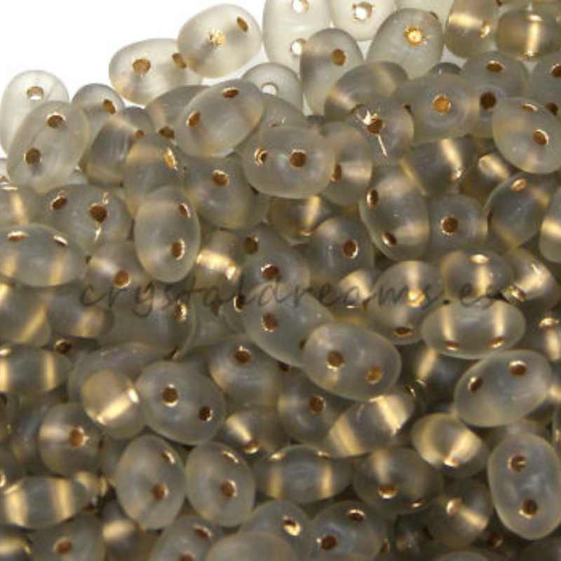 10 gr Superduo® 2,5x5mm Ag:0,8mm BLACK DIAMOND BRONZE ICE LINED - - Crystaldreams Abalorios