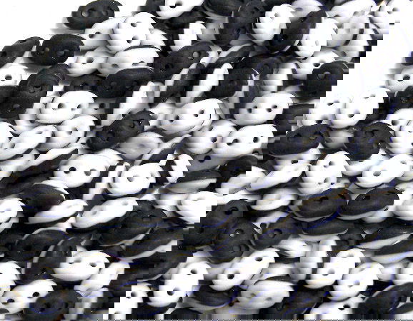 10 gr Superduo® 2,5x5mm Ag:0,8mm DUET BLACK/WHITE MATTE OPAQUE - - Crystaldreams Abalorios