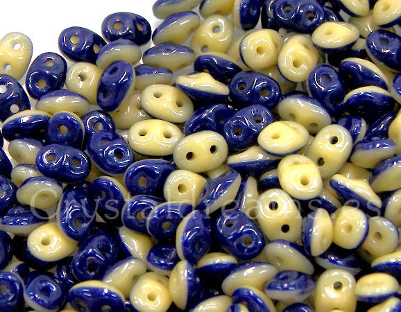 10 gr Superduo® 2,5x5mm Ag:0,8mm DUET NAVY/IVORY OPAQUE - - Crystaldreams Abalorios