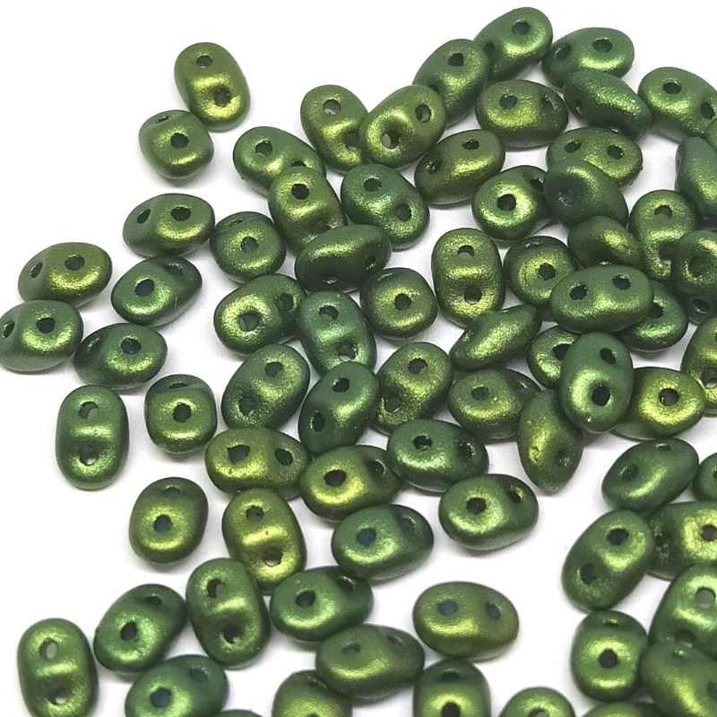 10 gr Superduo® 2,5x5mm Ag:0,8mm GOLD SHINE DARK OLIVINE GREEN - - Crystaldreams Abalorios