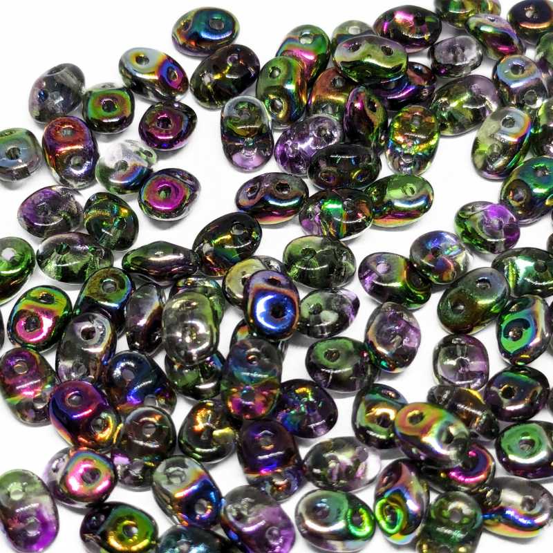 10 gr Superduo® 2,5x5mm Ag:0,8mm MAGIC VIOLET GREEN - - Crystaldreams Abalorios