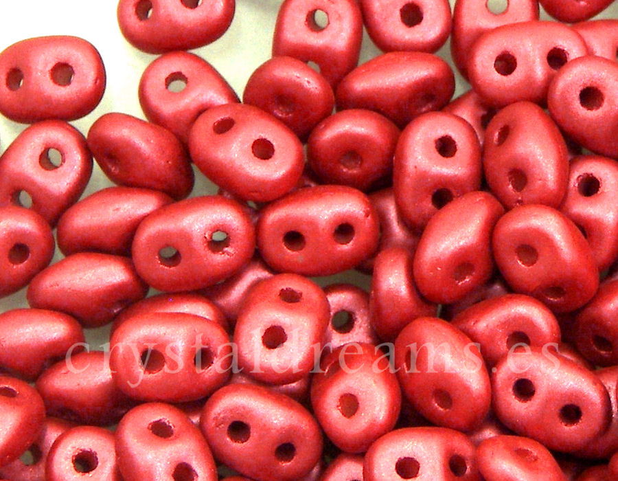 10 gr Superduo® 2,5x5mm Ag:0,8mm METALLIC MATE DK.RED - - Crystaldreams Abalorios