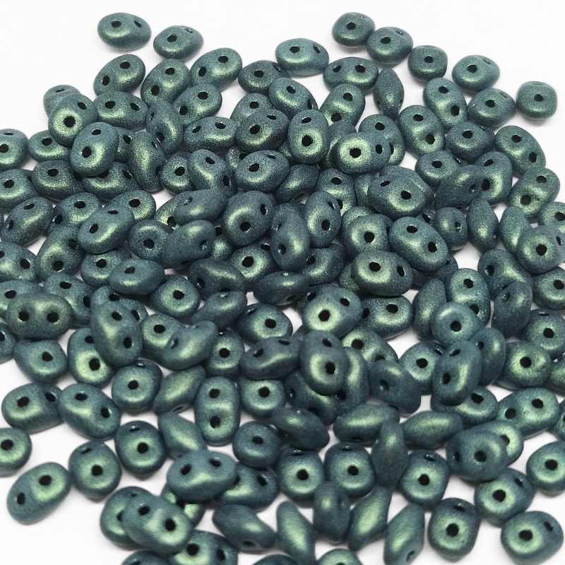 10 gr Superduo® 2,5x5mm Ag:0,8mm METALLIC SUEDE LIGHT GREEN - - Crystaldreams Abalorios