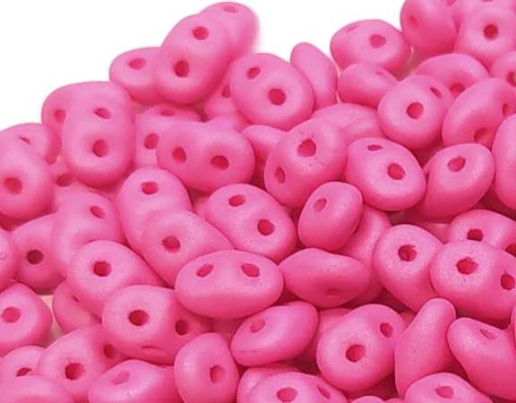 10 gr Superduo® 2,5x5mm Ag:0,8mm NEON PINK SILK MATE - - Crystaldreams Abalorios