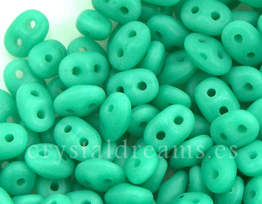 10 gr Superduo® 2,5x5mm Ag:0,8mm OP.GREEN TURQ. SILK MATE - - Crystaldreams Abalorios