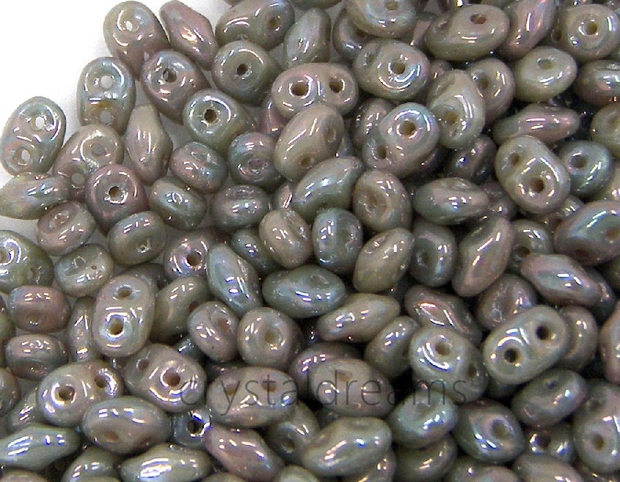 10 gr Superduo® 2,5x5mm Ag:0,8mm OPAQUE BEIGE NEBULA - - Crystaldreams Abalorios