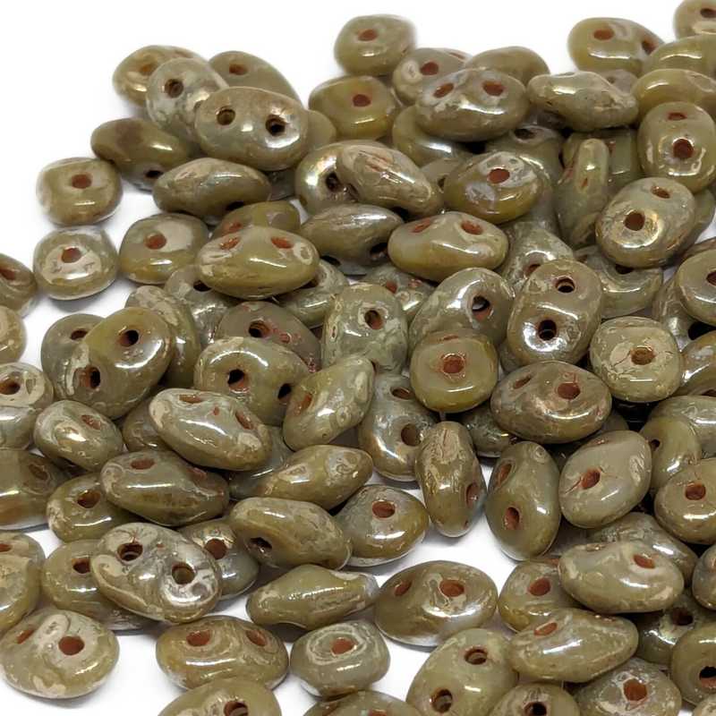 10 gr Superduo® 2,5x5mm Ag:0,8mm OPAQUE GREY PICASSO - - Crystaldreams Abalorios