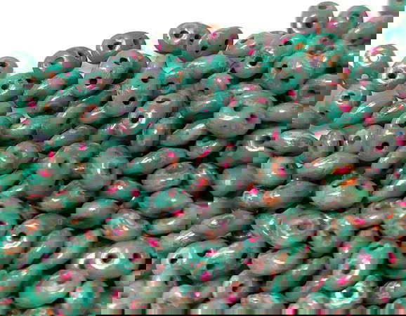 10 gr Superduo® 2,5x5mm Ag:0,8mm OPAQUE TURQ BLUE PICASSO - - Crystaldreams Abalorios