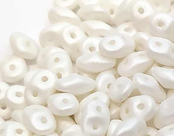 10 gr Superduo® 2,5x5mm Ag:0,8mm WHITE SILK MATE - - Crystaldreams Abalorios