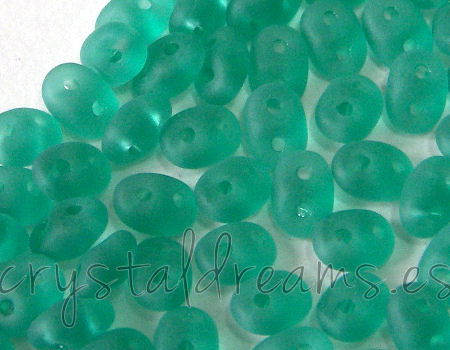 10 gramos Superduo® 2,5 x 5mm - Agujeros:0,8mm Col: EMERALD MATE - - Crystaldreams Abalorios