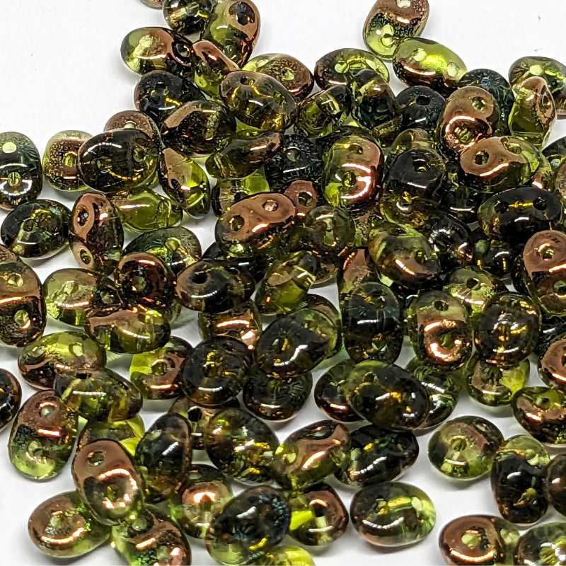 10 gramos Superduo® 2,5 x 5mm Aguj:0,8mm OLIVINE TOPAZ SLIPERIT - - Crystaldreams Abalorios