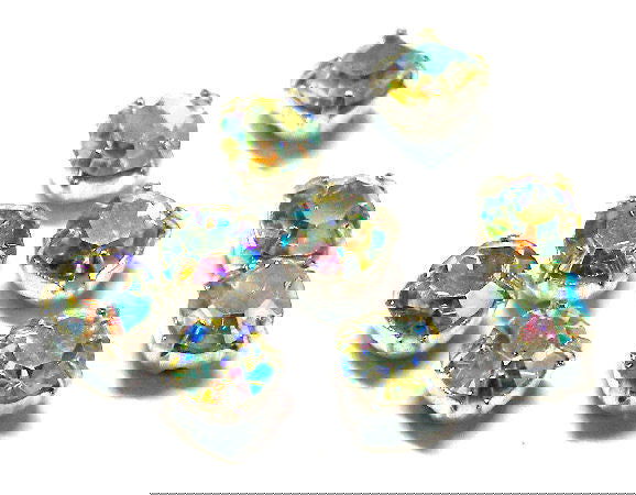 10 xChatones Preciosa® montados engaste 4mm Crystal AB - - Crystaldreams Abalorios