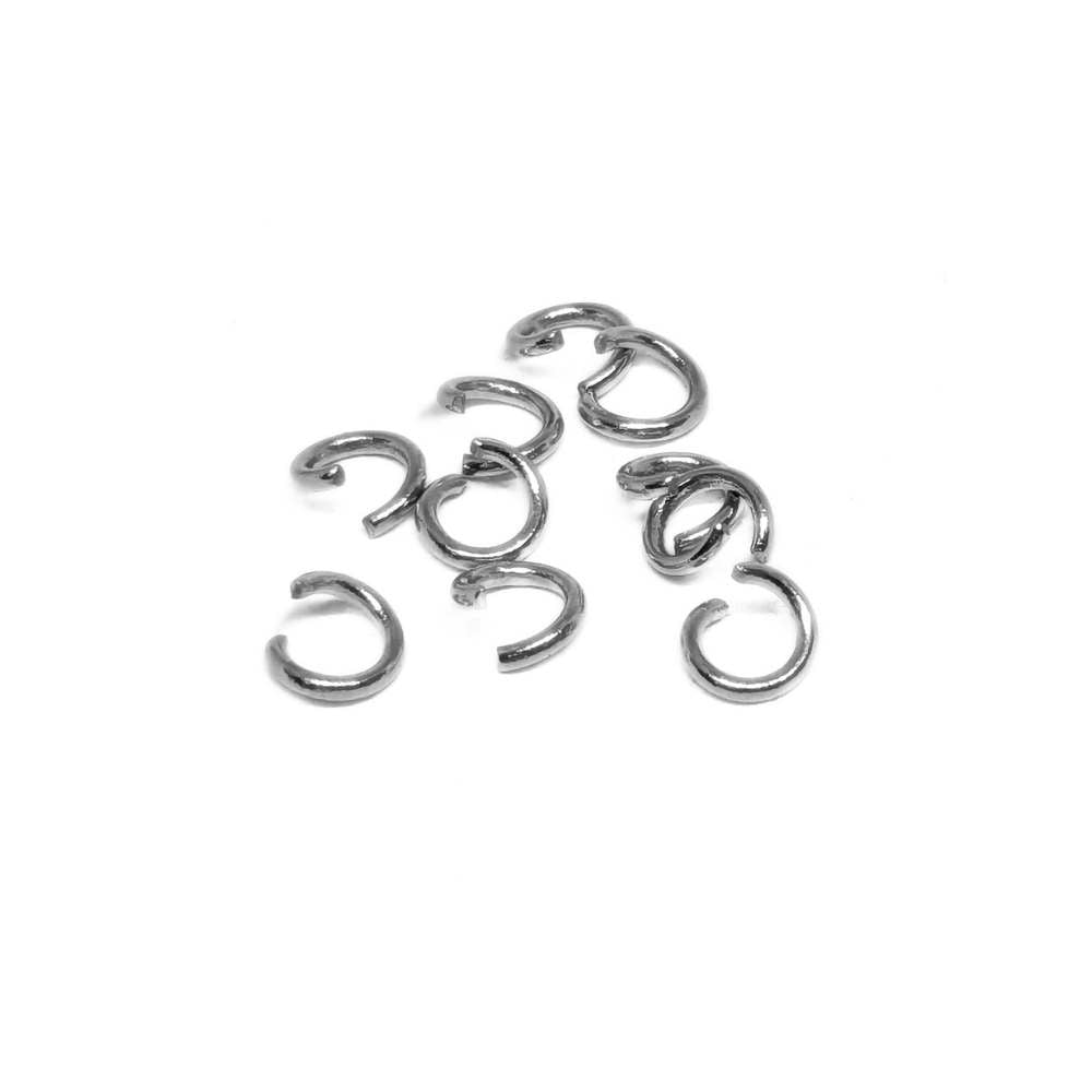 10 x Anillas redondas abiertas 4mm x 0,7mm espesor Acero Inoxidable 304 -