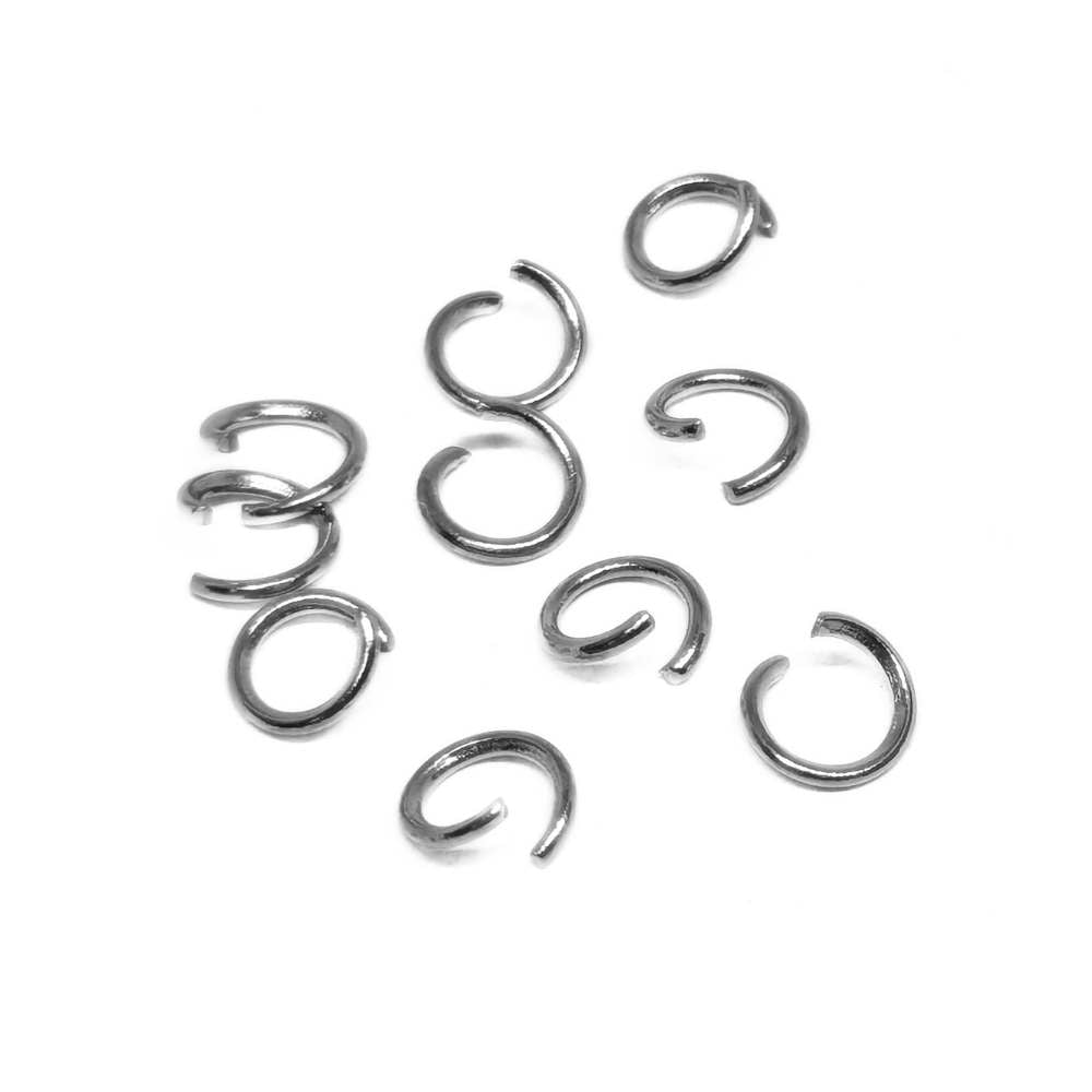 10 x Anillas redondas abiertas 5mm x 0,7mm espesor Acero Inoxidable 304 -