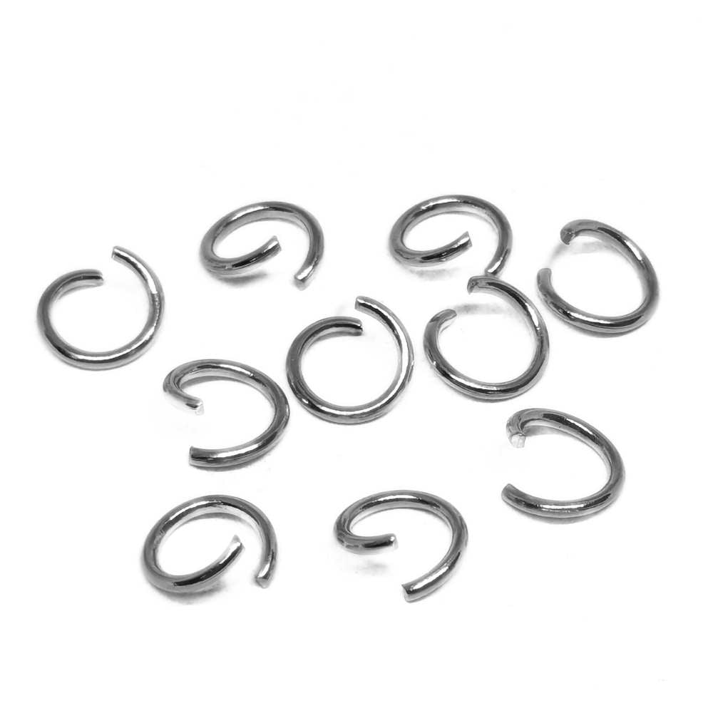10 x Anillas redondas abiertas 6mm x 0,8mm espesor Acero Inoxidable 304 -