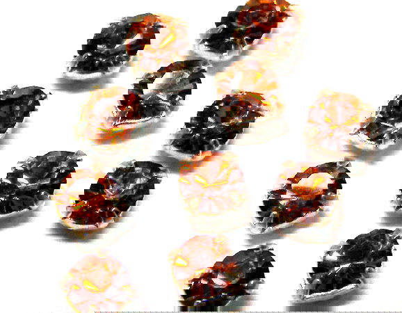 10 x Chatones Preciosa® montados en engaste 4mm Topaz - - Crystaldreams Abalorios