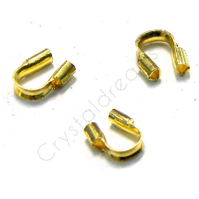 10 x Guardian, Guia para hilos de 4,5x4mm Agujero: 0,5mm Golden - - Crystaldreams Abalorios