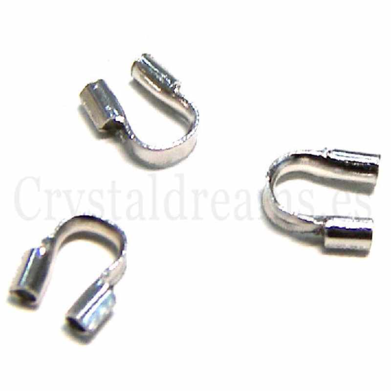10 x Guardian, Guia para hilos de 4,5x4mm Agujero:0,5mm Platinum - - Crystaldreams Abalorios