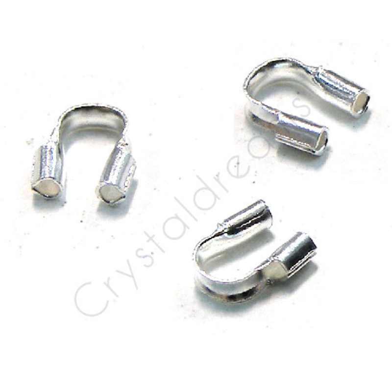 10 x Guardian, Guia para hilos de 4,5x4mm Agujero: 0,5mm Silver - - Crystaldreams Abalorios