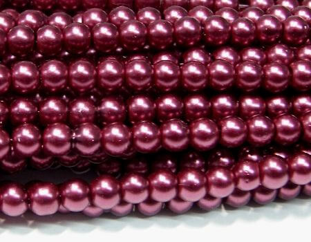 10 x Perlas cristal checo Preciosa de 4mm Met. Dk.Fuchsia - - Crystaldreams Abalorios