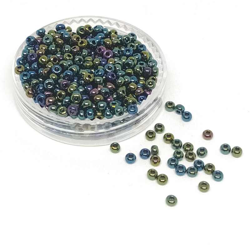 10gr. Rocalla Preciosa 11/0 2mm Green Iris - - Crystaldreams Abalorios