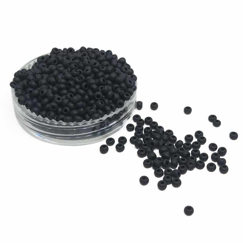 10gr. Rocalla Preciosa 11/0 2mm Matte Black - - Crystaldreams Abalorios