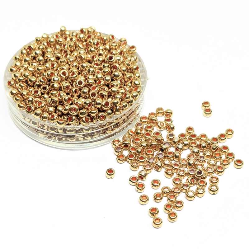 10gr. Rocalla Preciosa 11/0 2mm Metallic Dark Gold - - Crystaldreams Abalorios