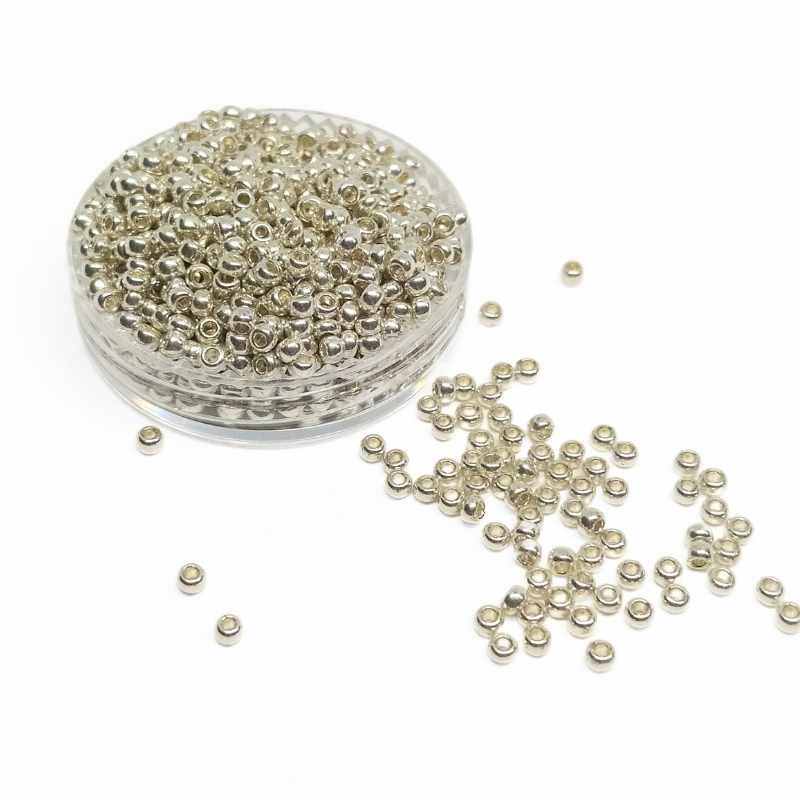 10gr. Rocalla Preciosa 11/0 2mm Metallic Silver - - Crystaldreams Abalorios