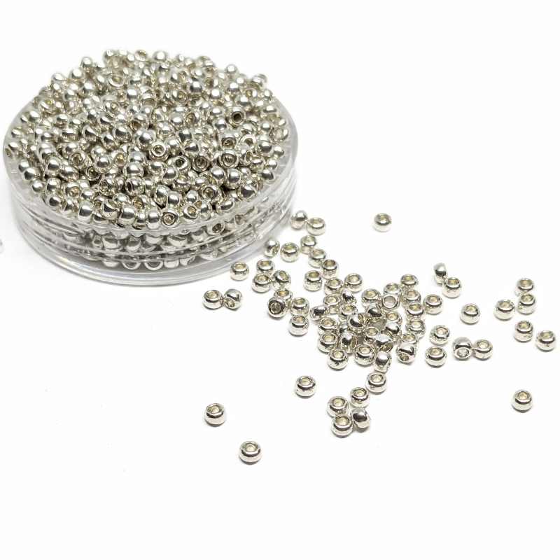 10gr. Rocalla Preciosa 11/0 2mm Metallic Silver - - Crystaldreams Abalorios