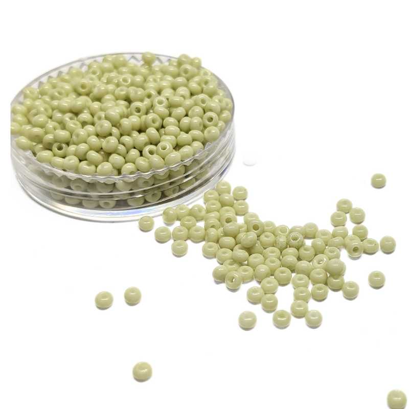 10gr. Rocalla Preciosa 11/0 2mm Opaque Light Olive Solgel - - Crystaldreams Abalorios