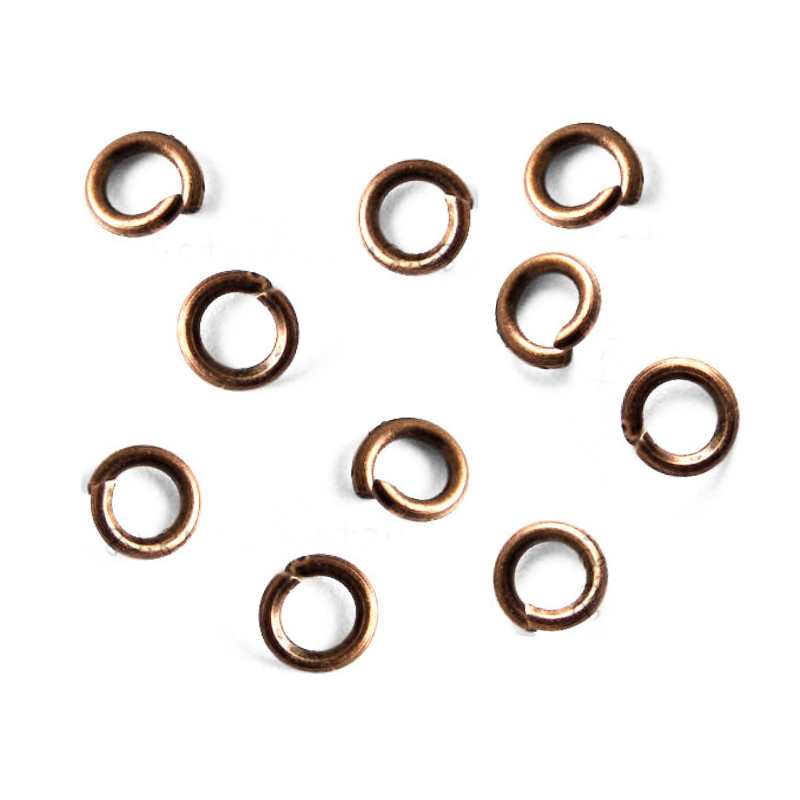 10x Anilla redonda 4mm Cobre - 0,8mm espesor - - Crystaldreams Abalorios