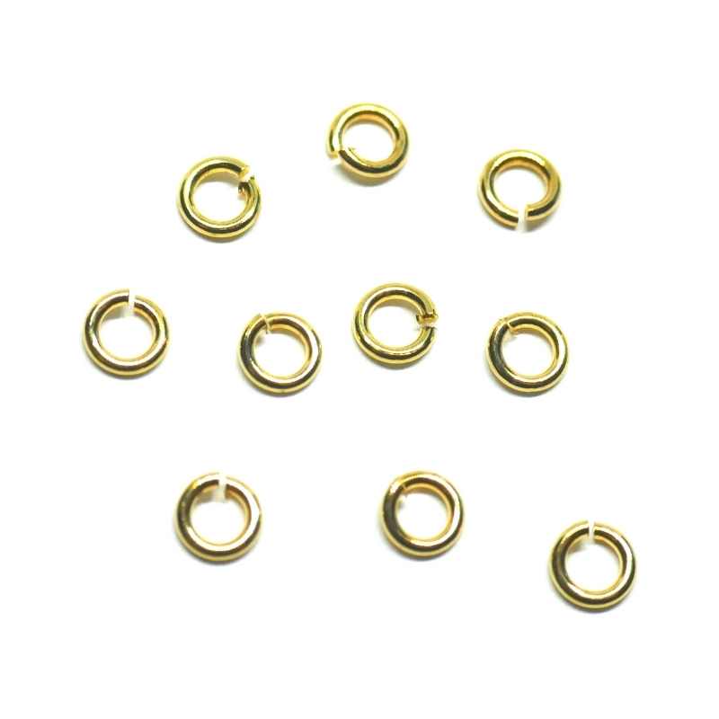 10x Anilla redonda 5mm - 1mm espesor - color Golden - - Crystaldreams Abalorios