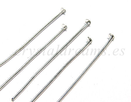 10x Baston alfiler 40 mm. Plateado - - Crystaldreams Abalorios