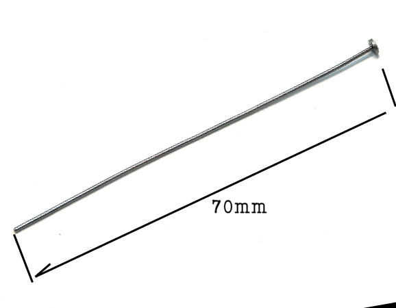 10x Baston alfiler 70 mm. Black - - Crystaldreams Abalorios