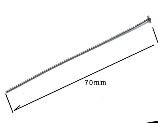 10x Baston alfiler 70 mm. Black - - Crystaldreams Abalorios