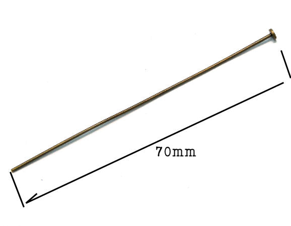10x Baston alfiler 70 mm. Bronce - - Crystaldreams Abalorios