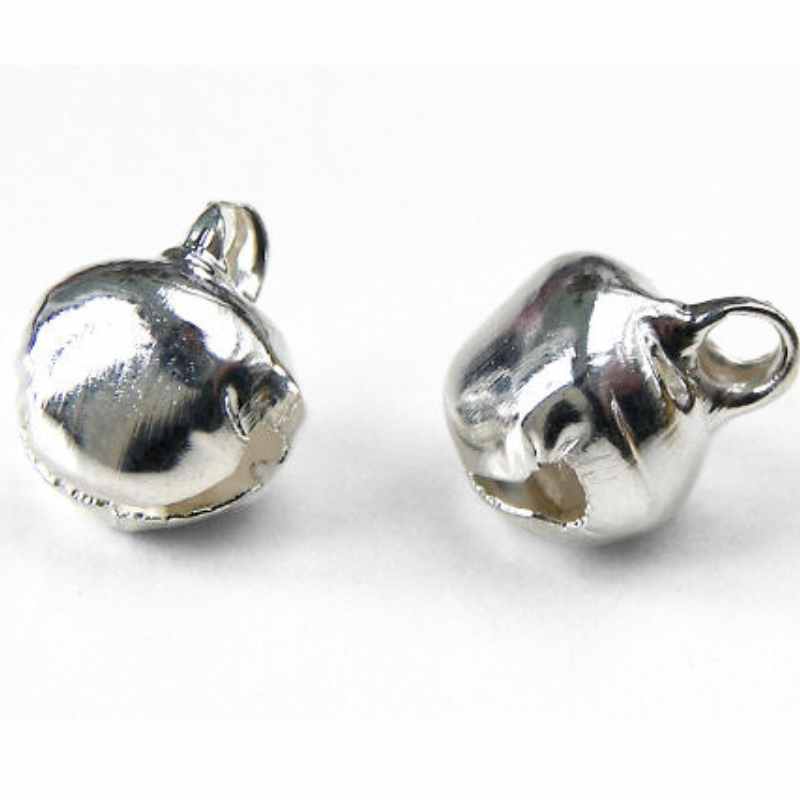 10x Cascabeles de metal - Silver color - 10mm - - Crystaldreams Abalorios