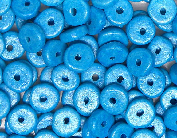 10x Cuentas arcilla Rondeles Heishi beads 6,5mm - Sky Blue - - Crystaldreams Abalorios