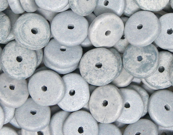 10x Cuentas arcilla Rondeles Heishi beads 8,5mm Cloud Grey - - Crystaldreams Abalorios